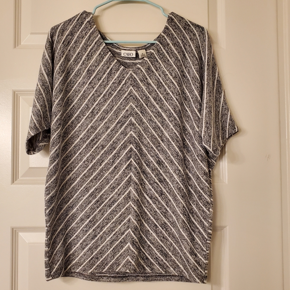 Grey Chevron Dolman Top